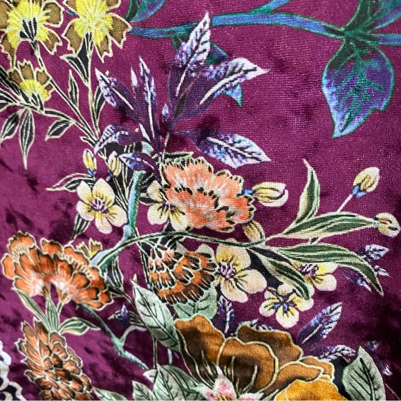 Calessa Velvet Knit Floral Print V Neck 3/4 Sleeve Tunic SZ 1X NEW - Picture 7 of 8
